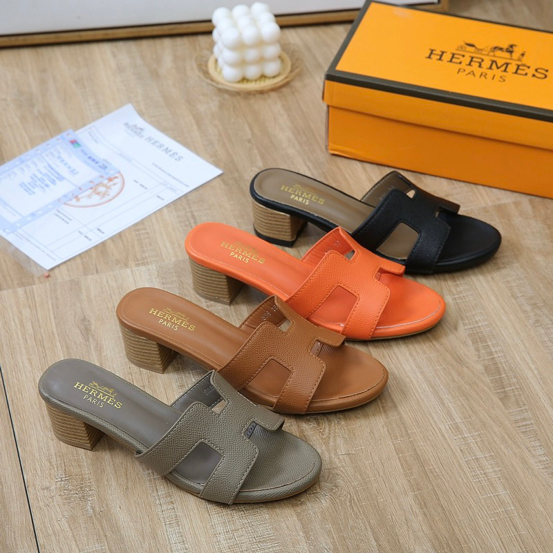 [FULLSET FREE PAPERBAG INVOICE] Heeled sandals H 4cm sandal wanita hak tahu kantor kerja casual dail