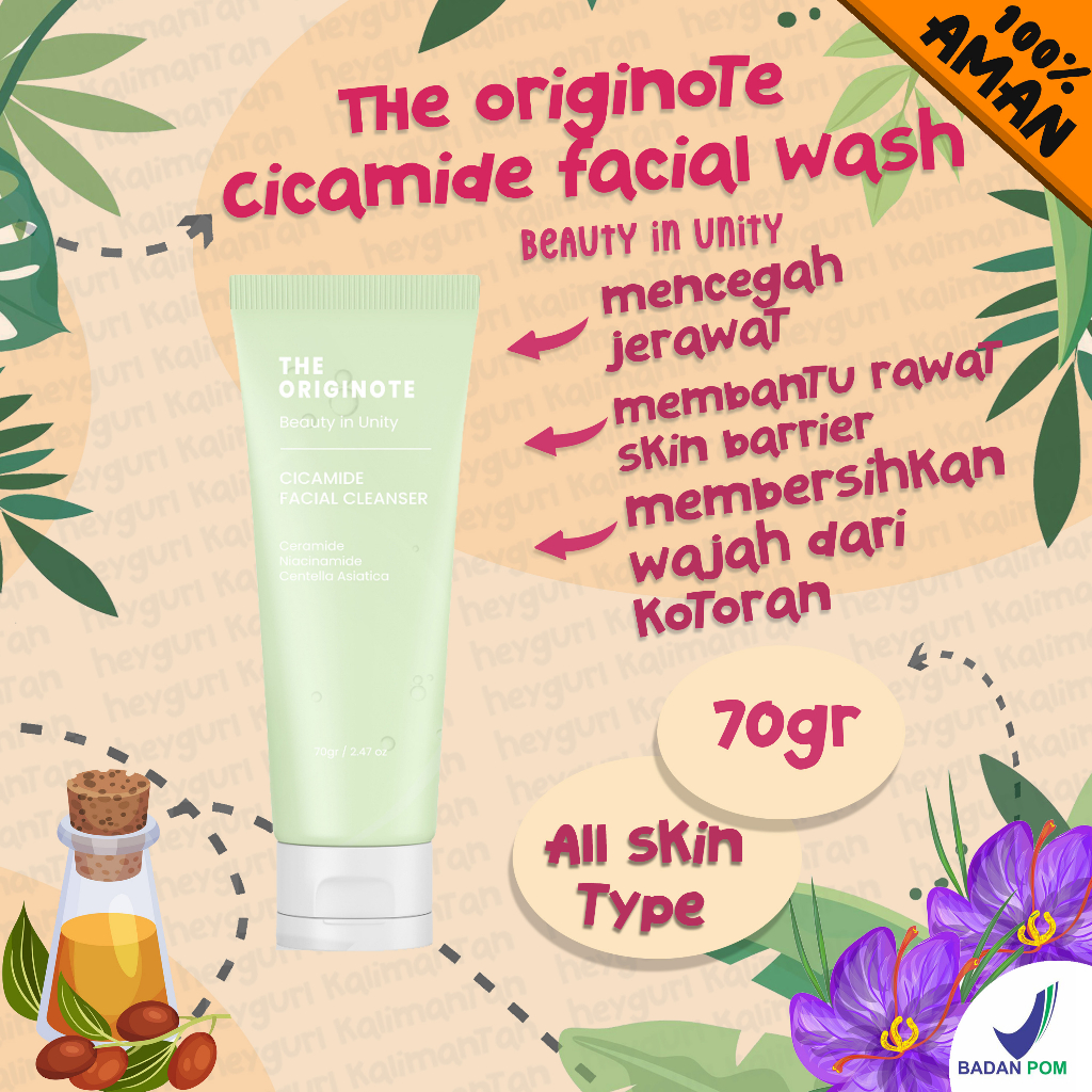 The originote originate Cicamide facial Cleanser 70gr - Face wash Facial Wash foam cleanser sabun cu