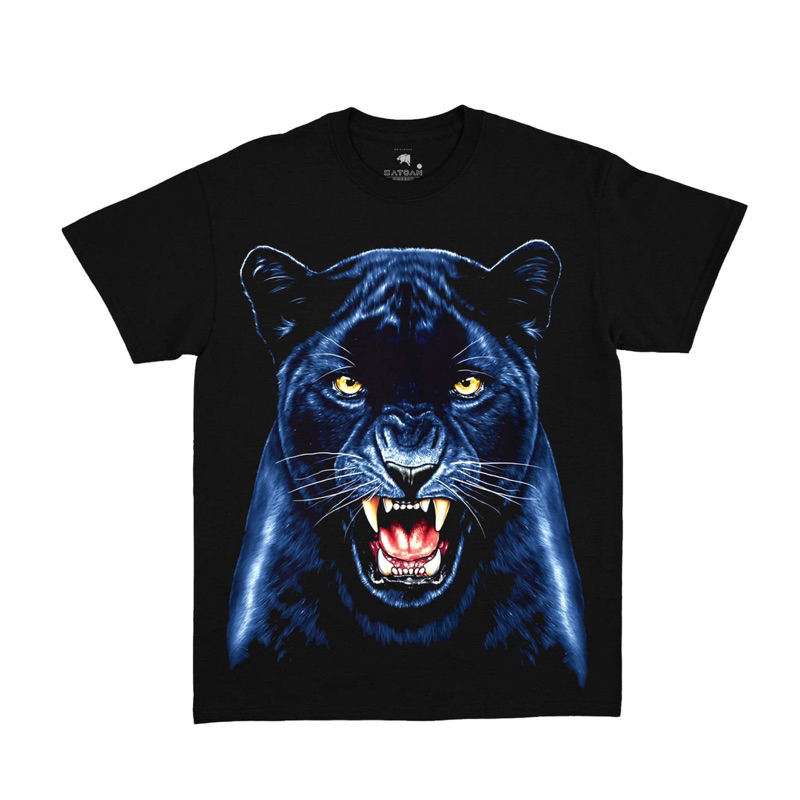 Kaos distro pria motif macan biru panther /macan kumbang