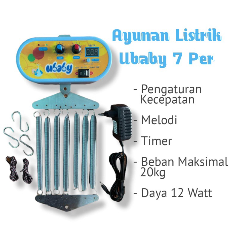TERMURAH  AYUNAN LISTRIK UBABY 7 PER - AYUNAN BAYI OTOMATIS