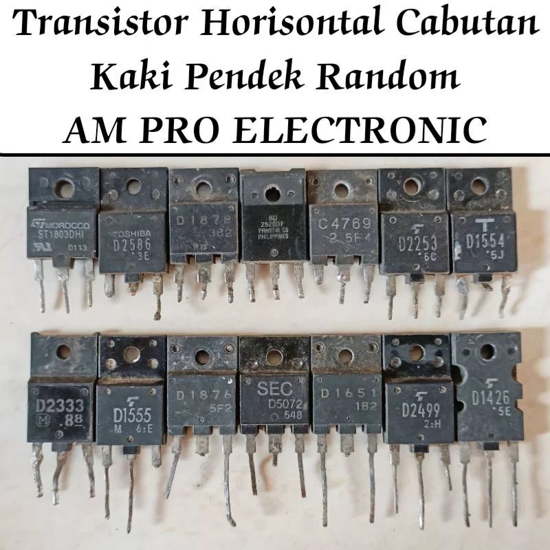 Transistor Horisontal Kaki Pendek Cabutan Monitor /TV
