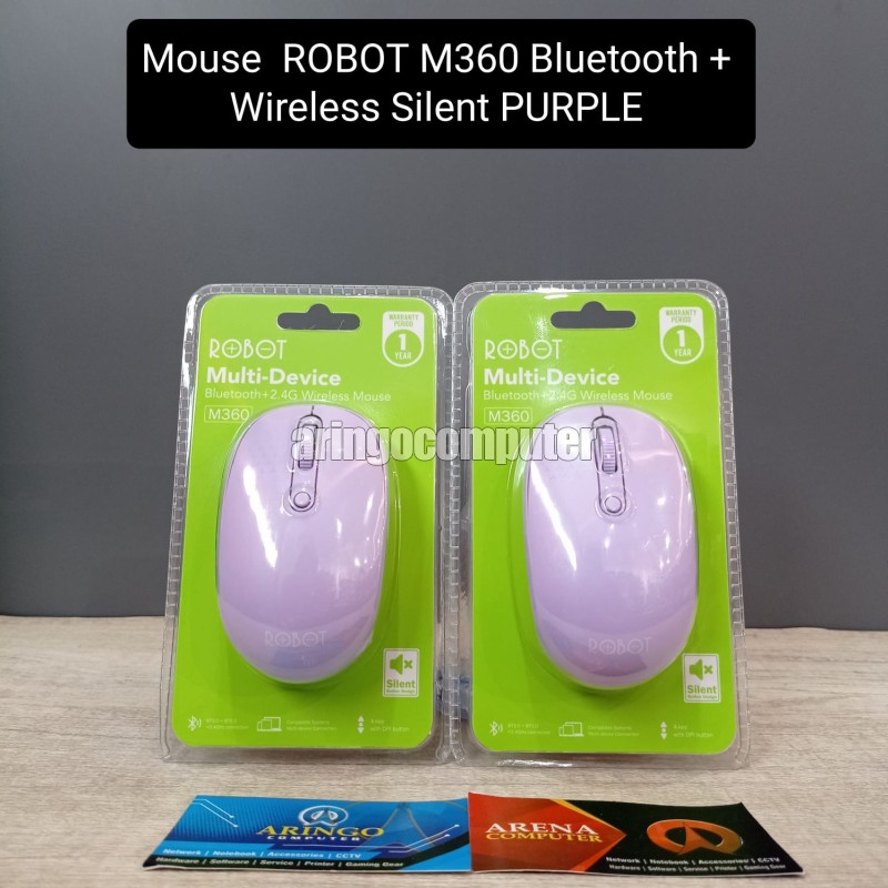 Mouse ROBOT M360 Bluetooth + Wireless Silent PURPLE