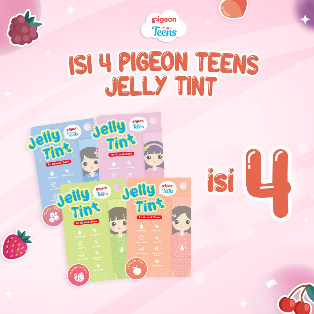 (BUNDLE ISI 4) |  PIGEON TEENS JELLY TINT | Lip  Tint  Remaja| Longlasting &amp; Transferproof