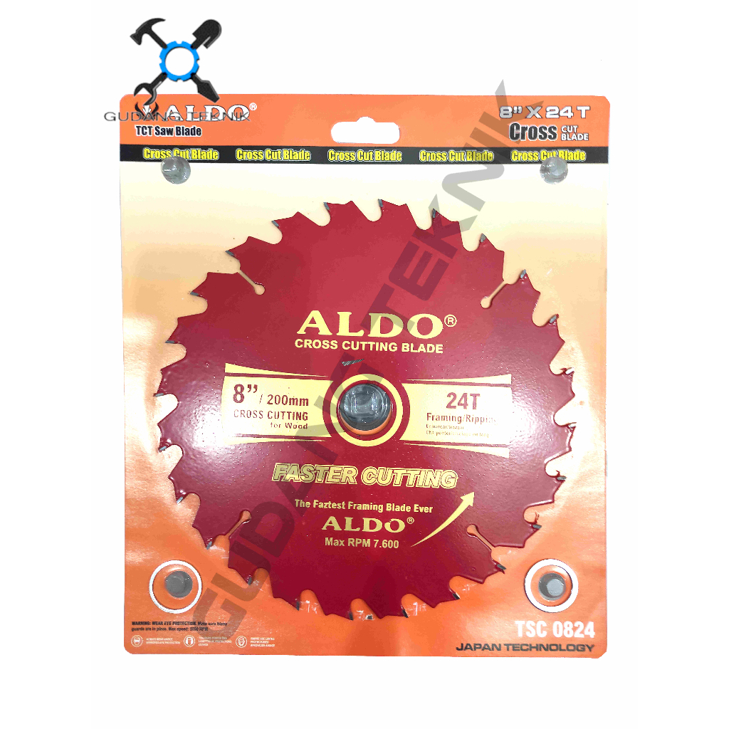 (ALDO MERAH 9"x24T) Mata Pisau Kayu Circular Saw 9" 24T  ALDO / Circular Saw Blade Mata Gergaji Circ