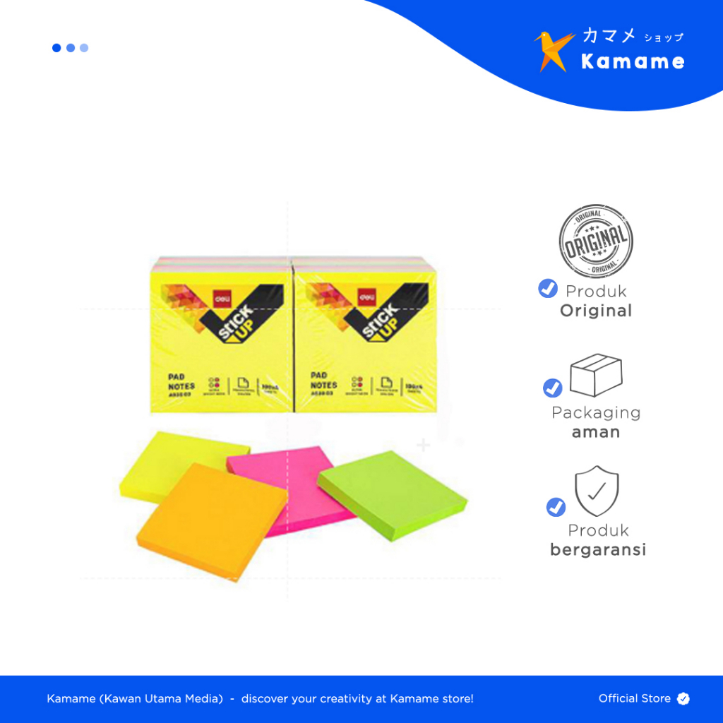 

Deli Stick Up Pad Note A033 Kertas Memo Sticky Notes 4x100 Sheets