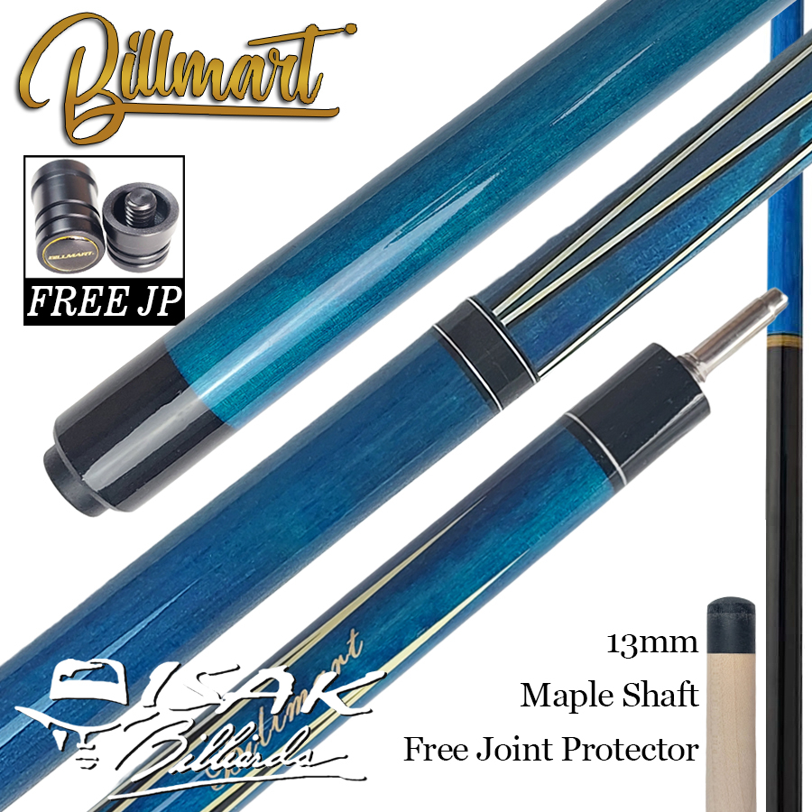 Billmart Blue Jump/Break Cue - Billiard Cue Stick Power Lompat Loncat