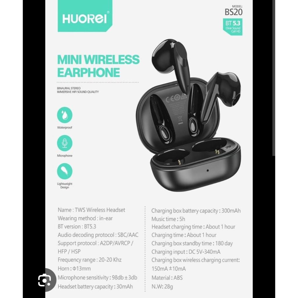 TWS MINI BLUETOOTH ERPHONE HUOREI BS20