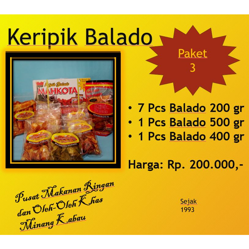 

Paket Keripik Balado Mahkota