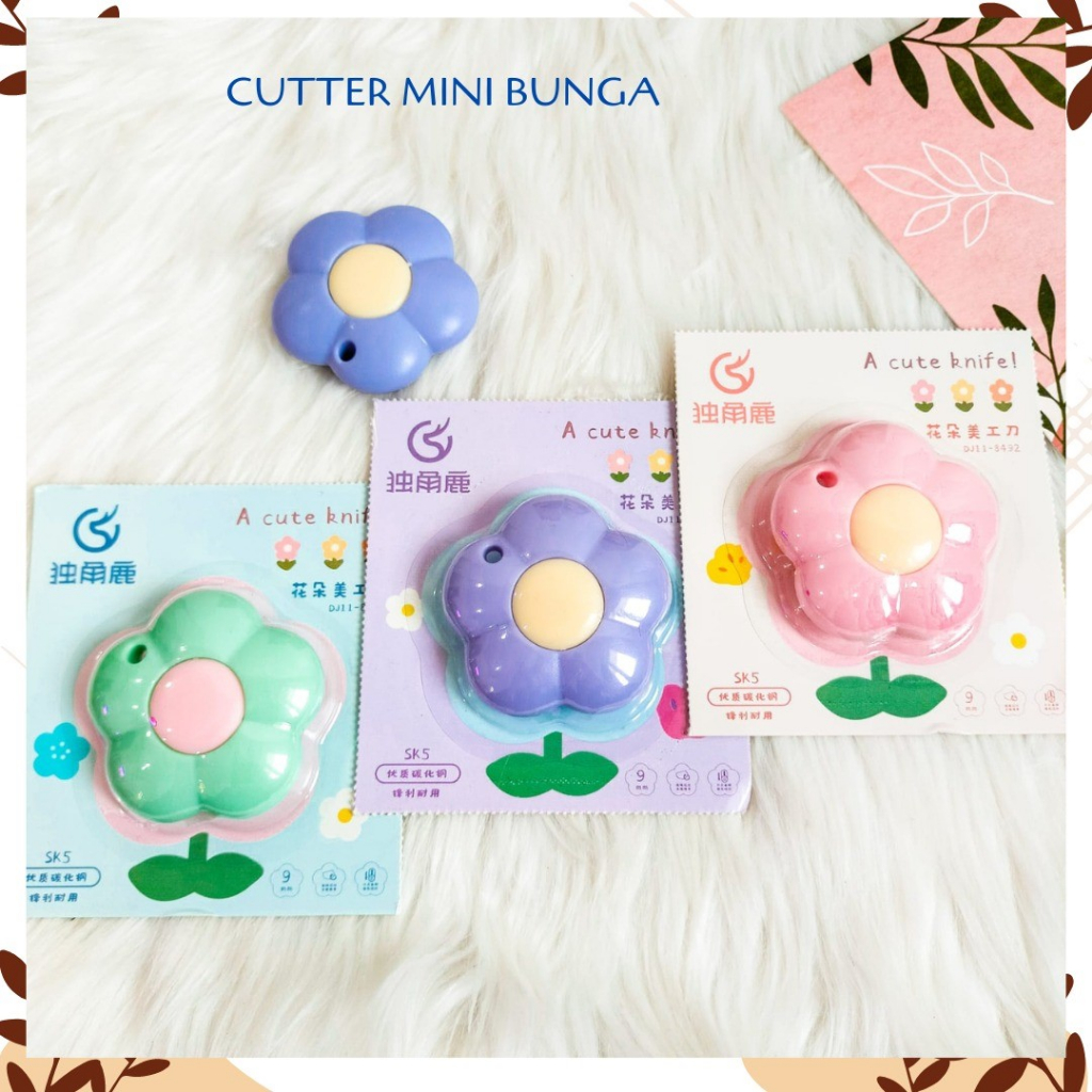 

Cutter mini flower kater bunga pisau kecil pemotong survival lucu imut kado unik termurah cod