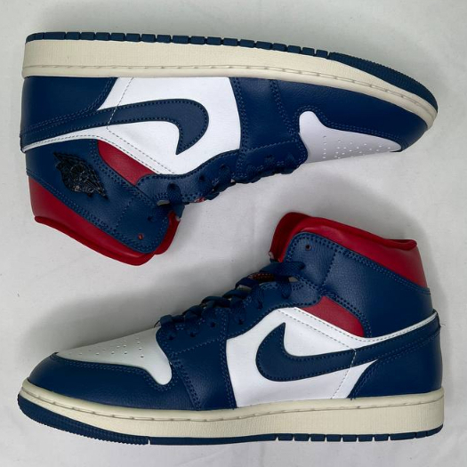 Nike Air Jordan 1 Mid French Blue/Gym Red ORIGINAL