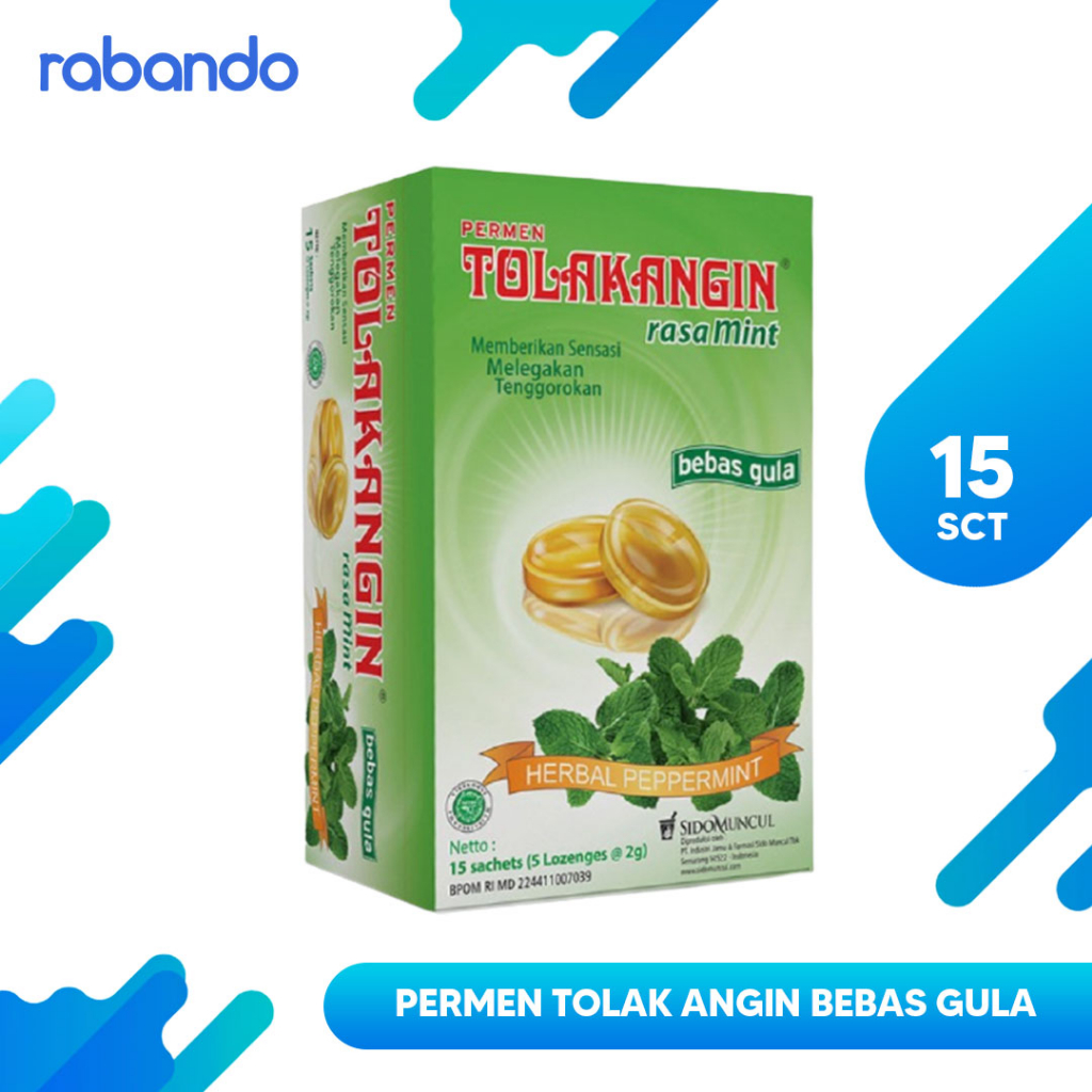 

Permen Tolak Angin Bebas Gula 1 Box isi 15 Sachet