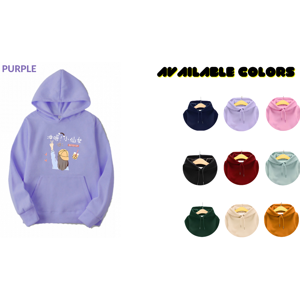 Sweater Hoodie Anak Perempuan Boba Build Up Usia 5-15 Tahun
