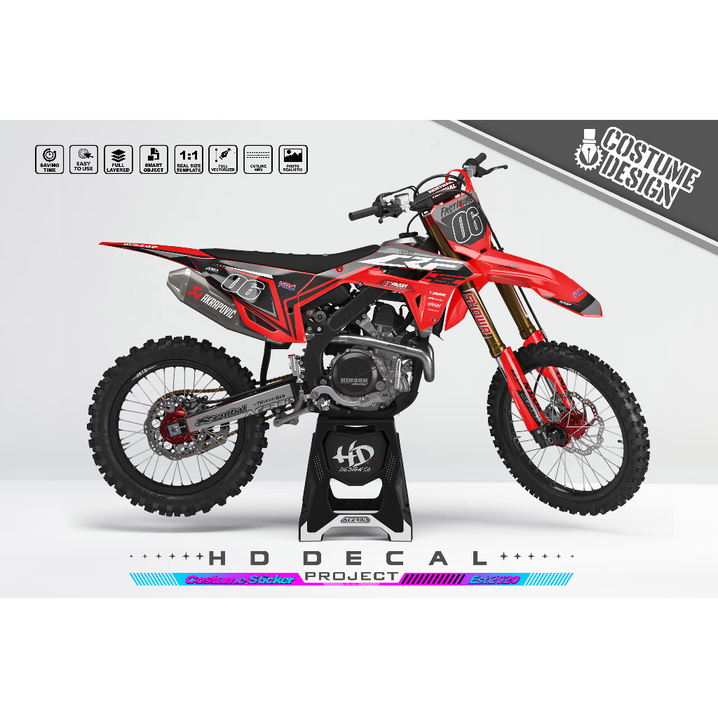 Decal Sticker Honda CRF 250 2022-2023 & CRF 450 2021-2023 Costume Design 01