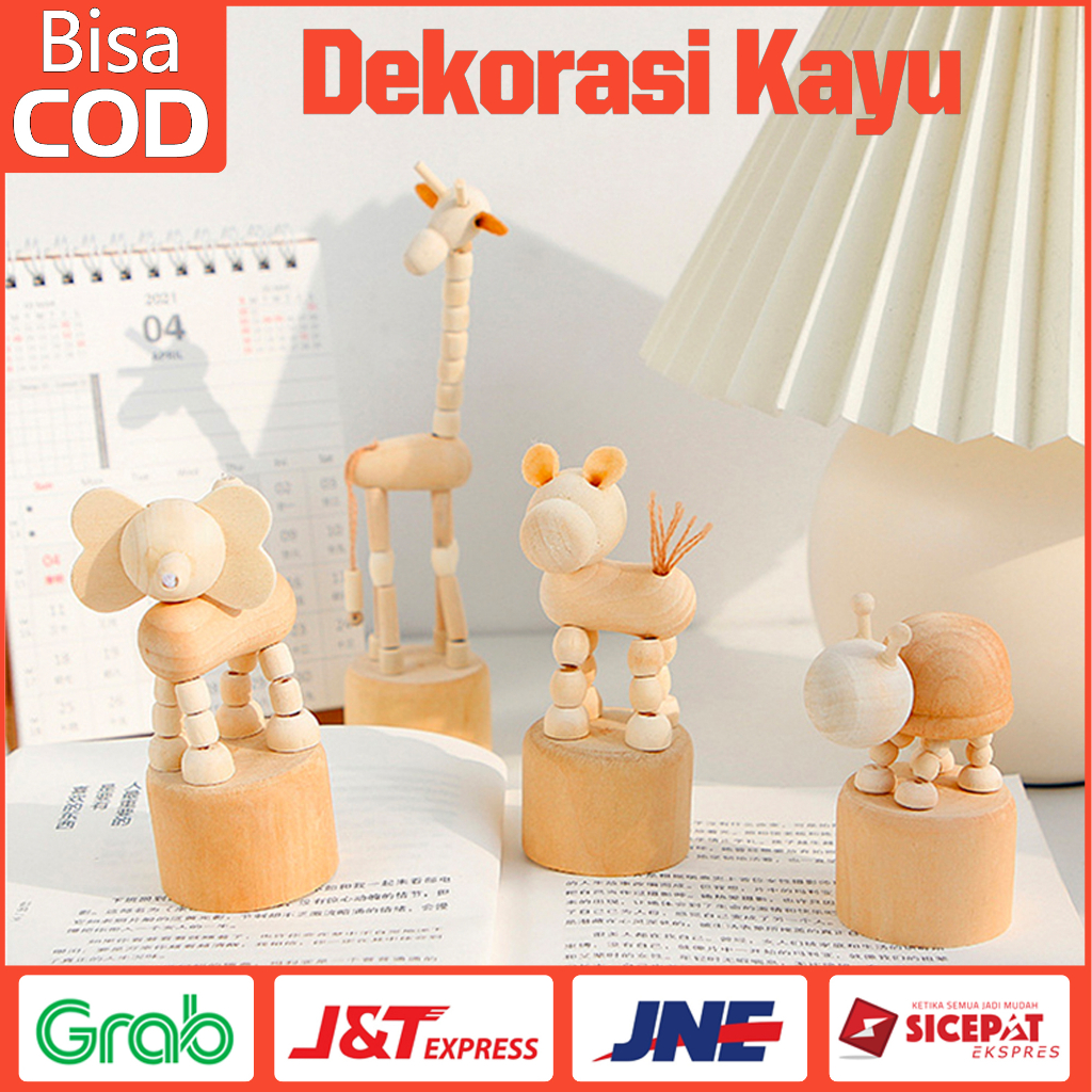 Sederhana kayu kecil hewan dekorasi desktop mini Nordic in gaya dekorasi kamar tidur mainan siswa yang lucu