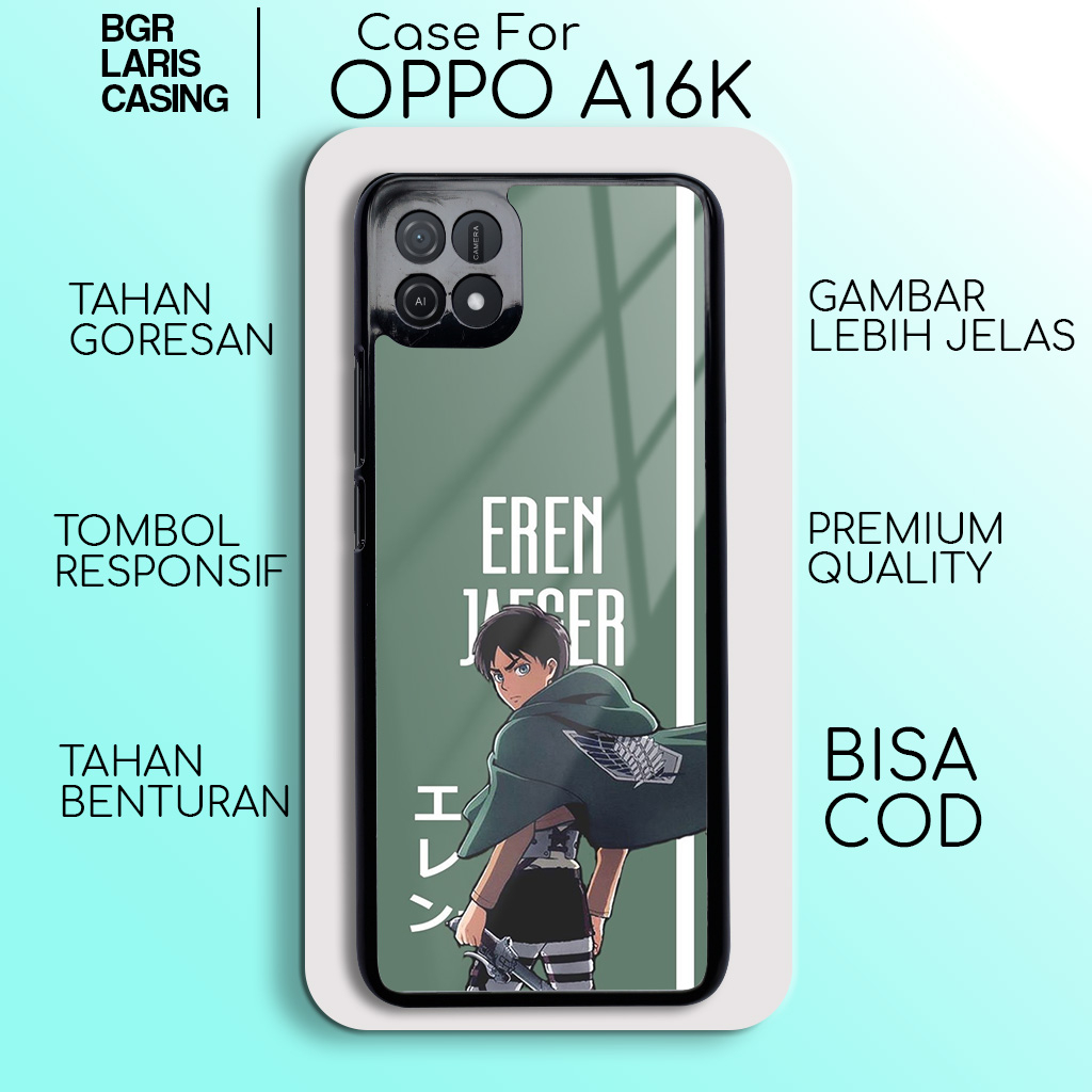 Case Oppo A16K Eren Jaeger Terbaru Hardcase Softcase Glossy Casing A16K Termurah Terlaris Premium