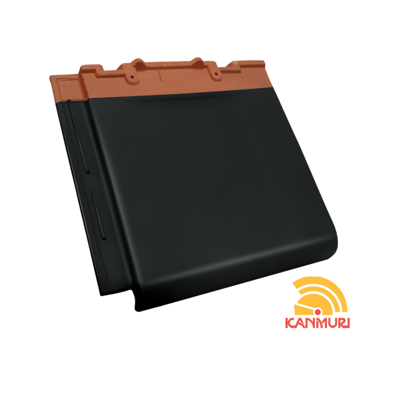 Genteng Keramik Kanmuri Full Flat Warna Silk Black Hitam Glossy