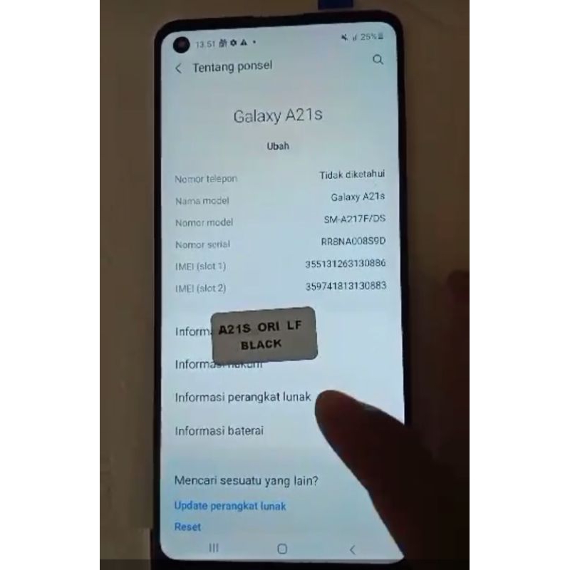 lcd samsung a21s/a217f ori lf