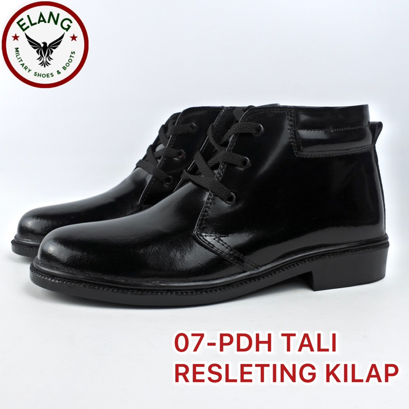 Sepatu PDH TALI RESLETING Kulit kilap Sepatu PDH Dinas POLRI TNI Sepatu TNI murah