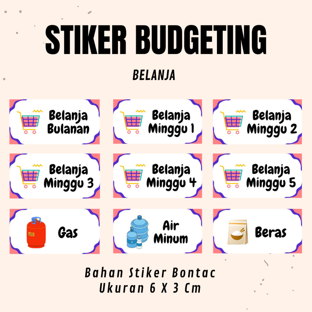 

Stiker Budgeting Sticker Dompet Keuangan Label Dompet Disiplin isi 9pcs