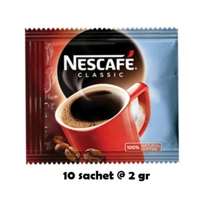 

Nescafe Classic Sachet 20gr (isi 10 sachet/pack)