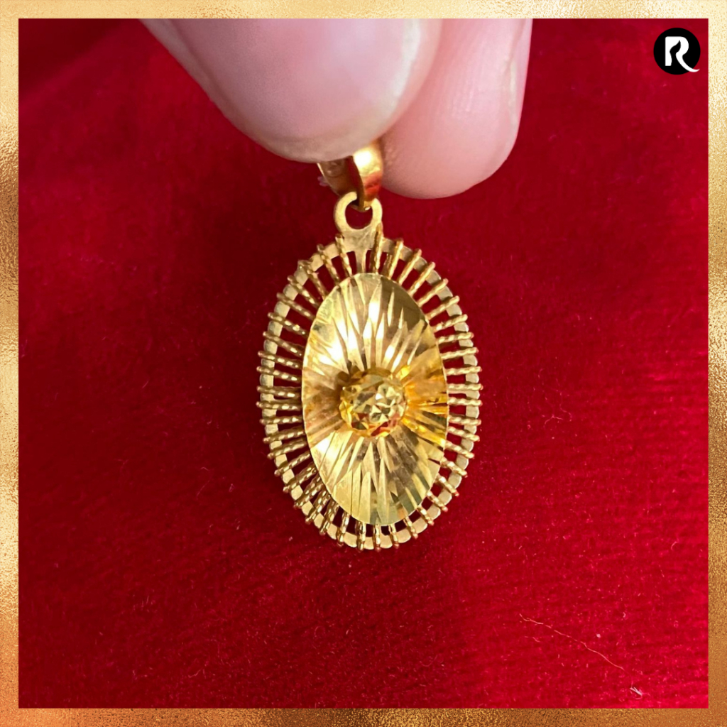 Liontin Bandul Emas 24 karat asli 99 Model Oval