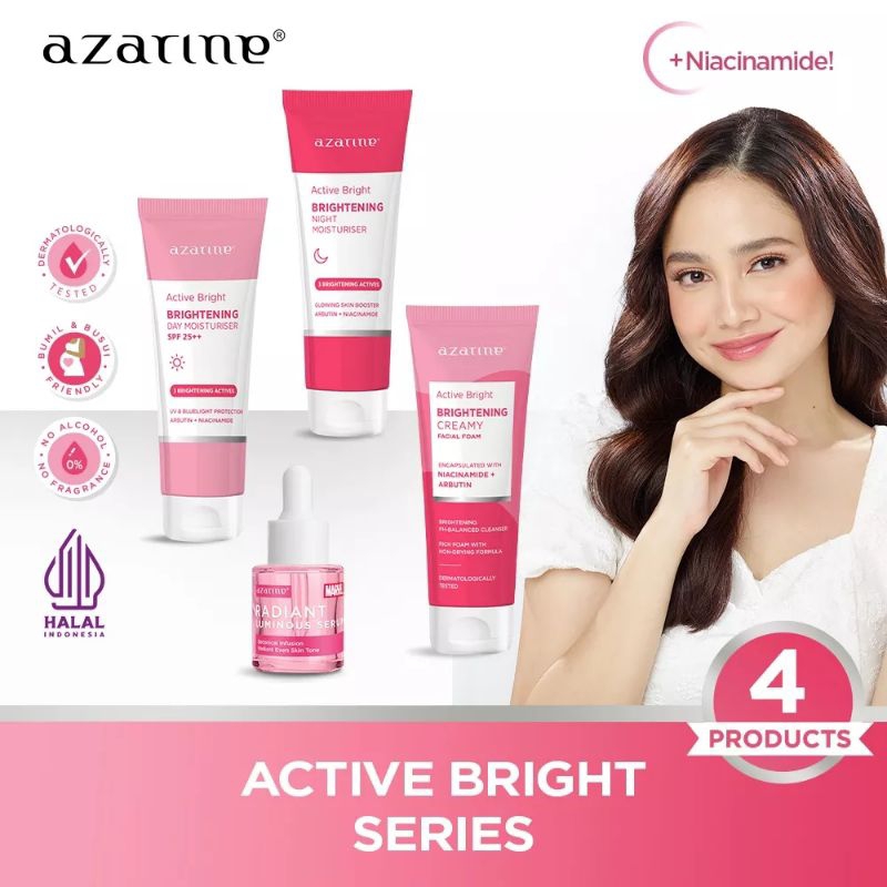 Azarine Active Bright Series Treatment Paket Skincare Untuk Remaja