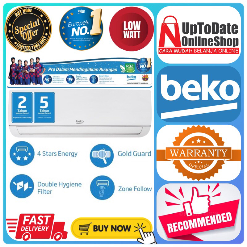 AC BEKO STANDARD 1/2 PK BSFSA050 BSFSA 050/051 R32 SUPER JET COOLING SUPER GOLD GUARD AC 1/2PK BEKO