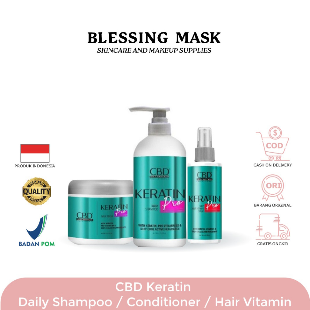 CBD Professional Keratin Pro Daily Shampoo | Conditioner | Hair Vitamin Spray  | Hair Mask