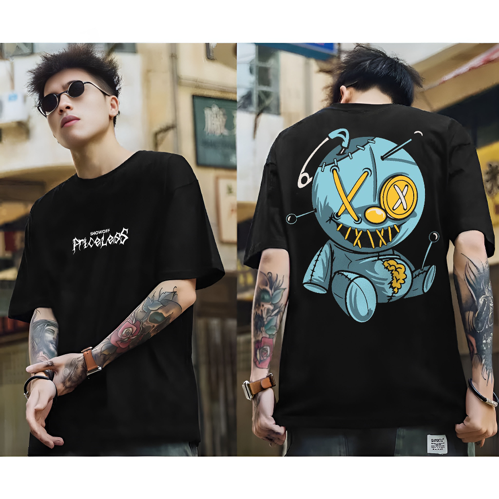 Baju Kaos Distro Tshirt Pria Wanita Boneka Keren Lengan Pendek Priceles Doll Terbaru Cewek Cowok Mot