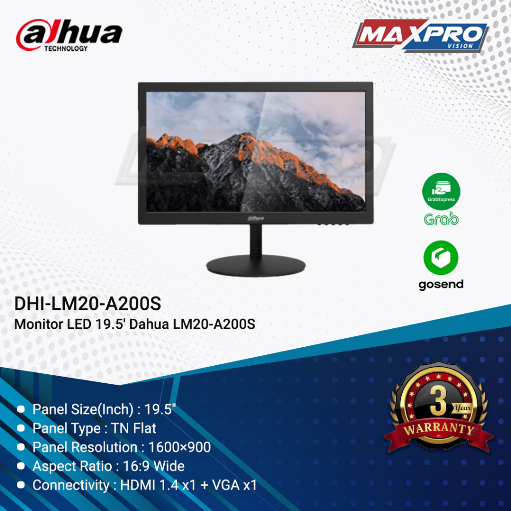 DHI-LM20-A200S - DAHUA MONITOR LED 20 INCH BUILT IN SPEAKER