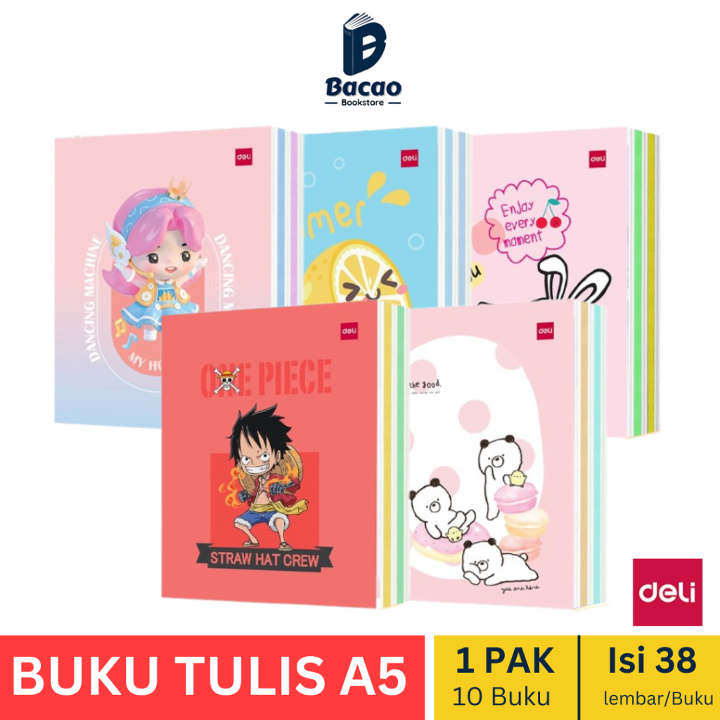 

Buku Tulis Deli A5 38 Lembar Isi 10 Harga Per Pack FREE KARDUS / BUBBLEWRAP
