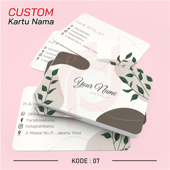 

(100PCS) KARTU NAMA CUSTOM DESAIN KUALITAS TERBAIK kode 07-12