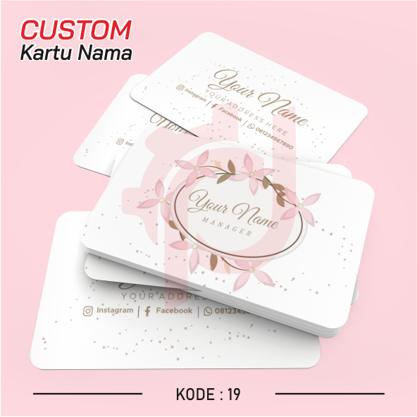 

(100PCS) KARTU NAMA CUSTOM DESAIN KUALITAS TERBAIK kode 19-24