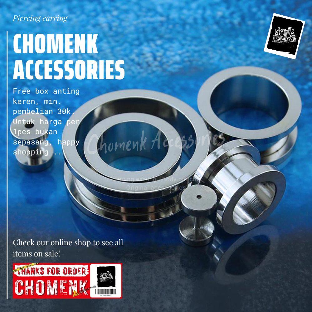 PLUG PIERCING PLUG PIERCING PLONG PIERCING TITANIUM SILVER-BLACK 1,6MM-12MM PLUG PIERCING PLUG PIERC