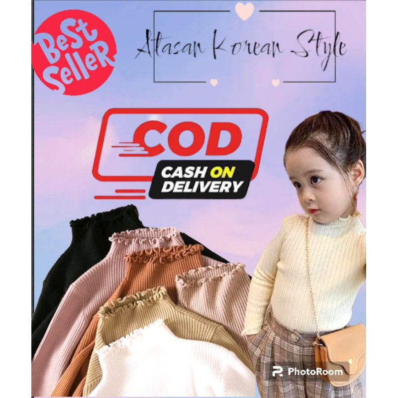 Baju Rajut Anak Gaya Korea 3-5 Tahun Pakaian Anak Perempuan