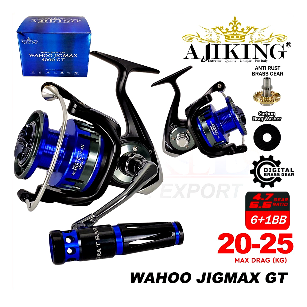 REEL PANCING AJIKING WAHOO JIGMAX GT MAX DRAG 20-25KG BODY METAL 6+1BB
