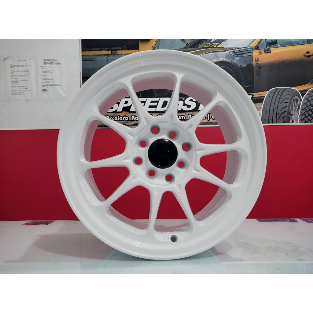 Velg Mobil Raing Ring 15 untuk Agya Ayla Brio Sigra dll pelek  HSR DL WHITE putih