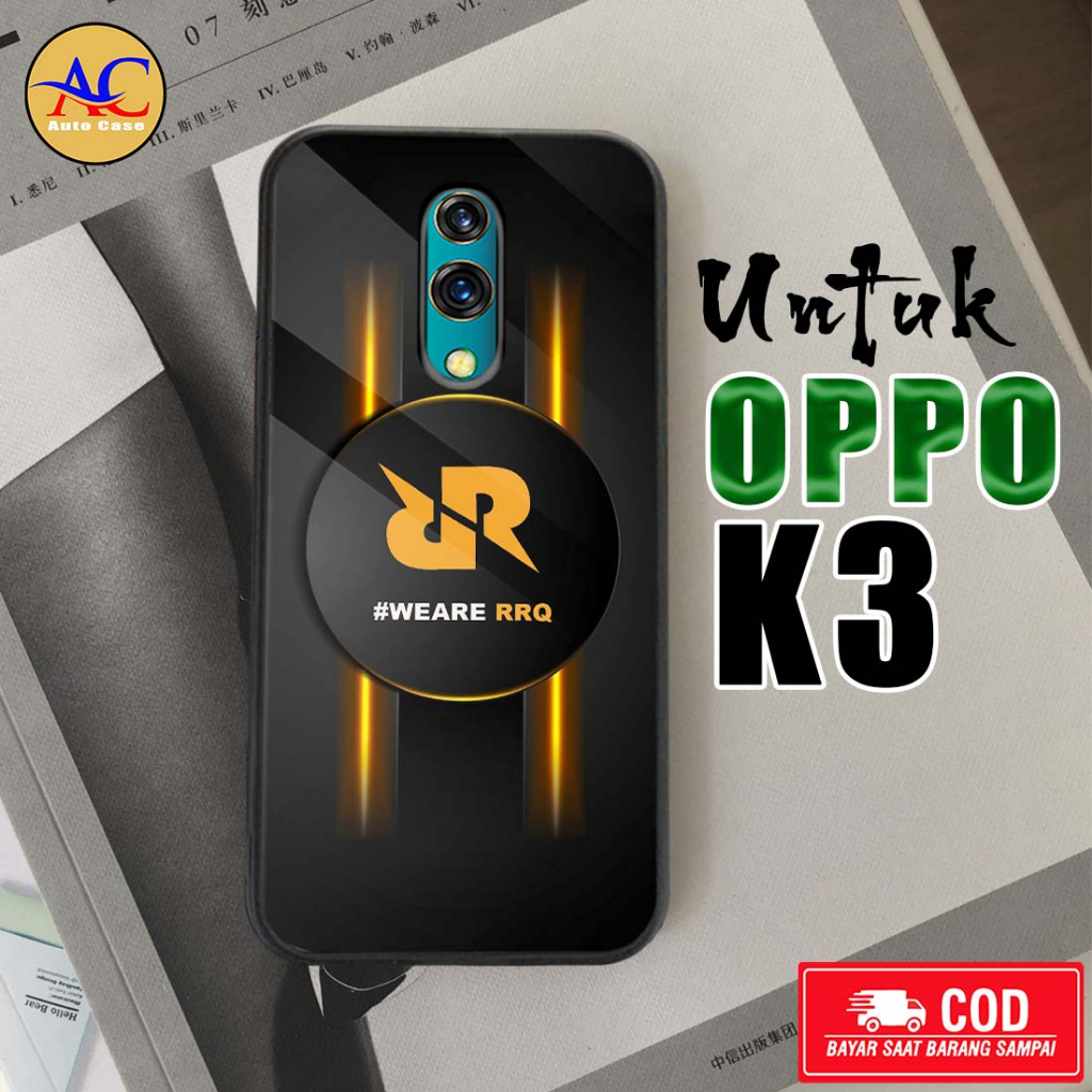 Softcase Glass kaca untuk Oppo K3 RRQ Casing Handphone Case Hp Procamera