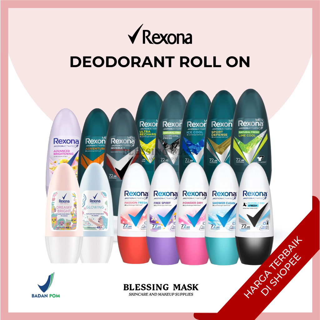 Rexona Men Deodorant Roll On | Rexona Women Deodorant Roll On Antiperspirant - 72 Jam Kesegaran Nons