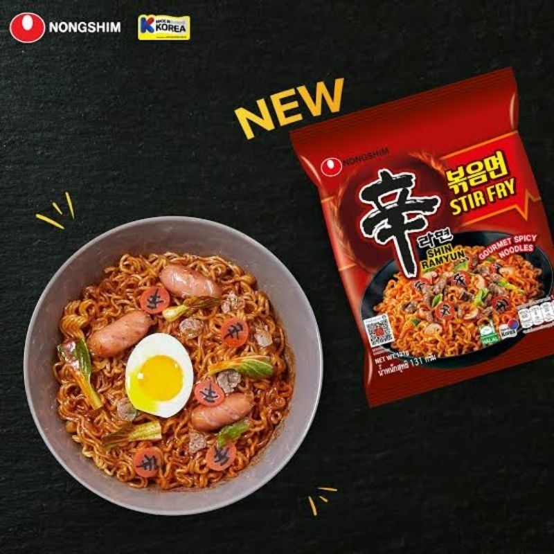 

NEW Shin Ramyun Stir Fry Hall Mie Koreng Korea Korean Food Kfood Ramen Ramyun Ramyeon Tteokbokki Tokpokki Kimchi Topoki Jajanan Korea