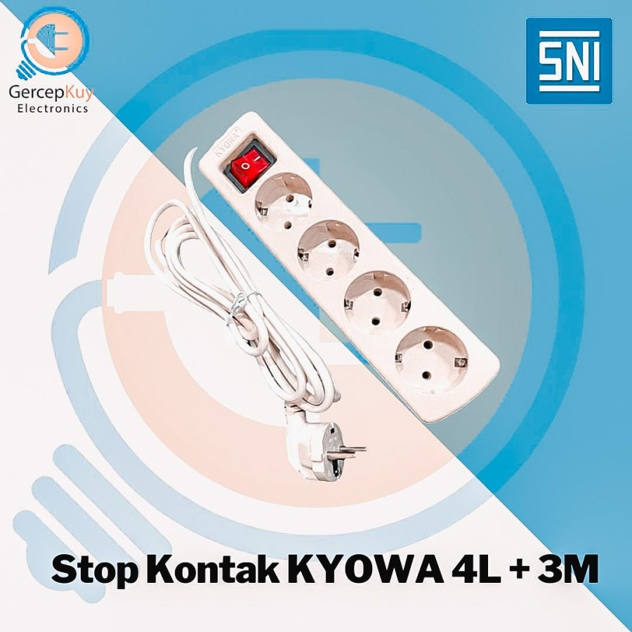 Stop Kontak Kyowa 3 Meter 4 Lubang