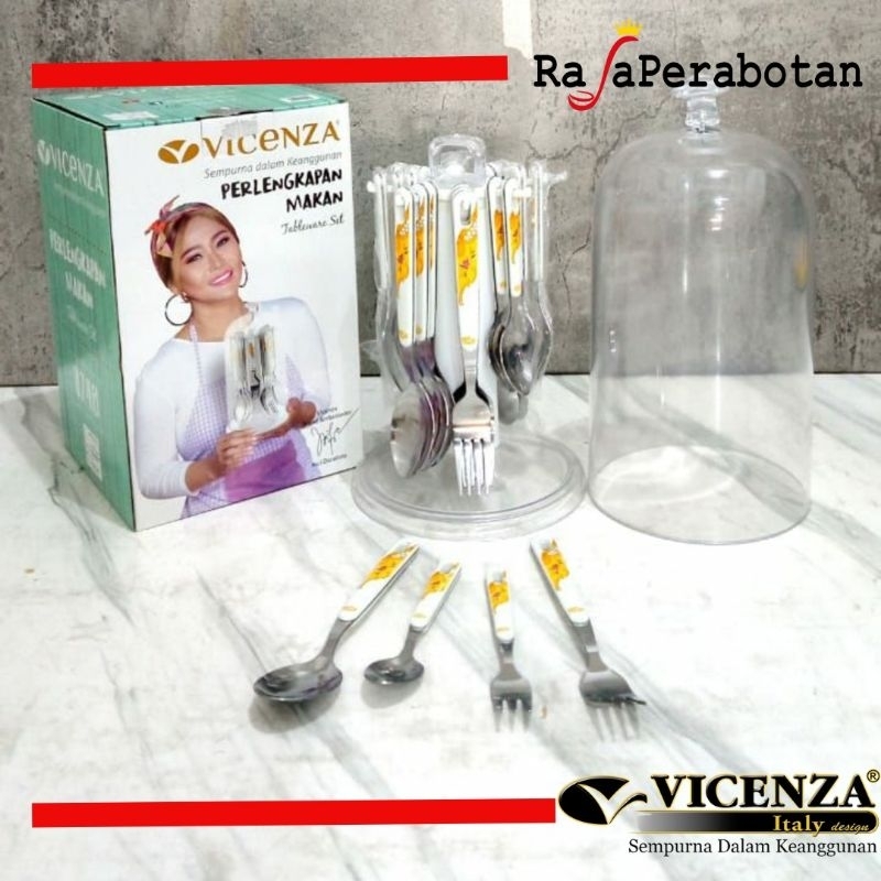 VICENZA V248 Tableware Sendok Dan Garpu Set Stainless Steel Original