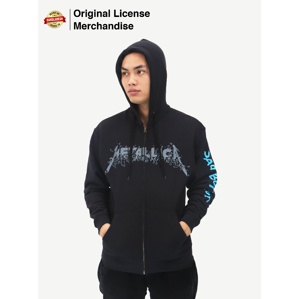 Jaket Zipper Hoodie Premium Import Dewasa Pria Wanita Dewasa Band Musik METALLICA Original Sad But T