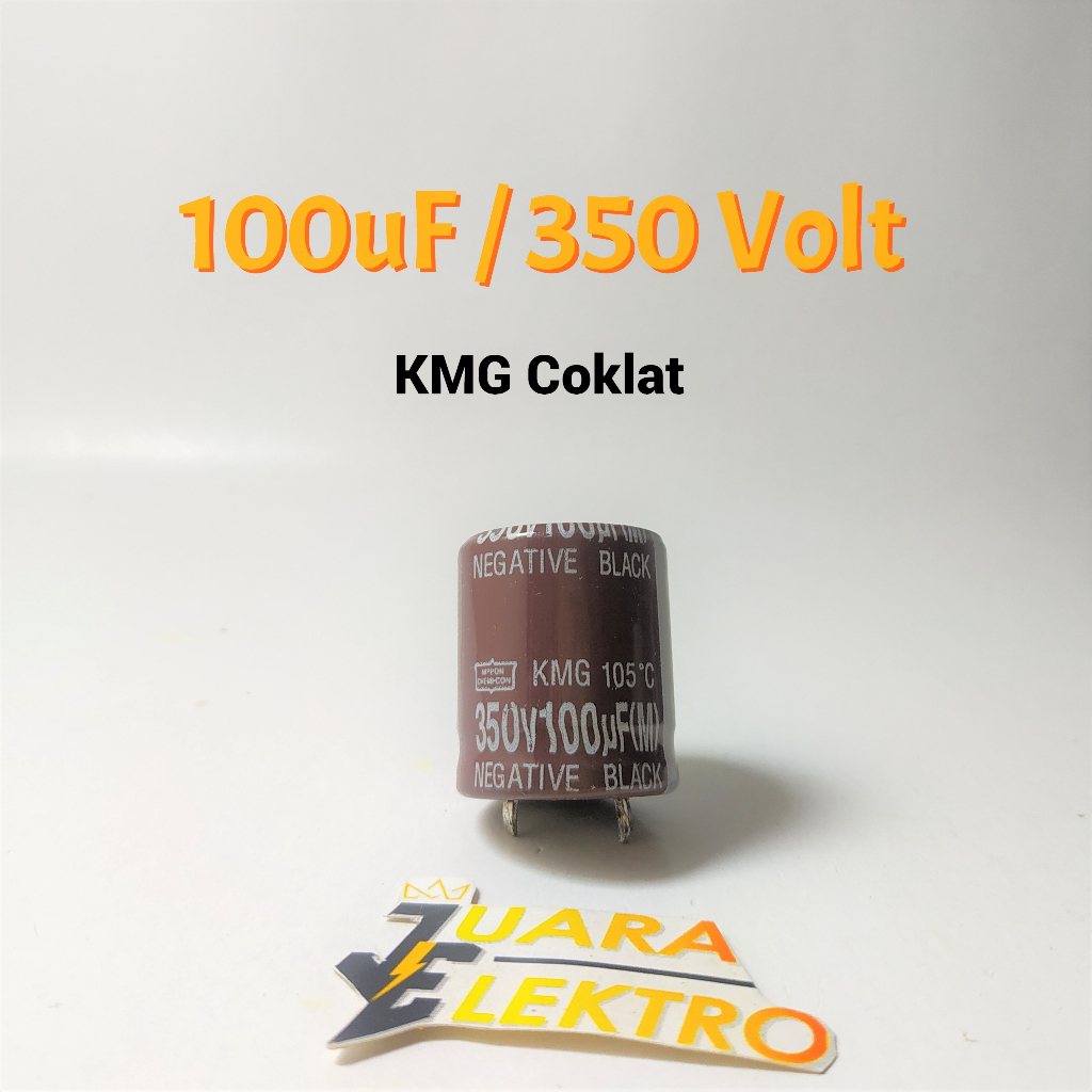 KAPASITOR ELCO 100uF / 350V | Elko 100 uF/350 Volt (PANASONIC / KMG Coklat)