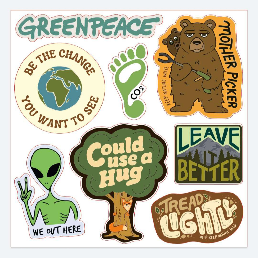 

Sticker Pack Vintage GreenPeace Vintage Nature Wild