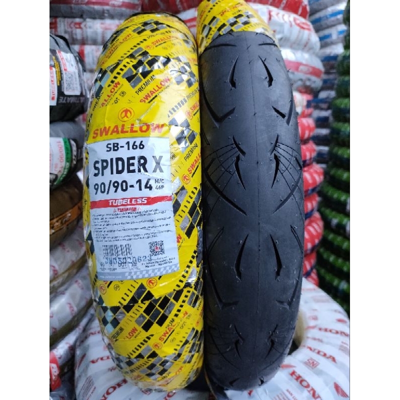 Ban tubeless swallow spider x 90/90-14 free pentil 100% asli