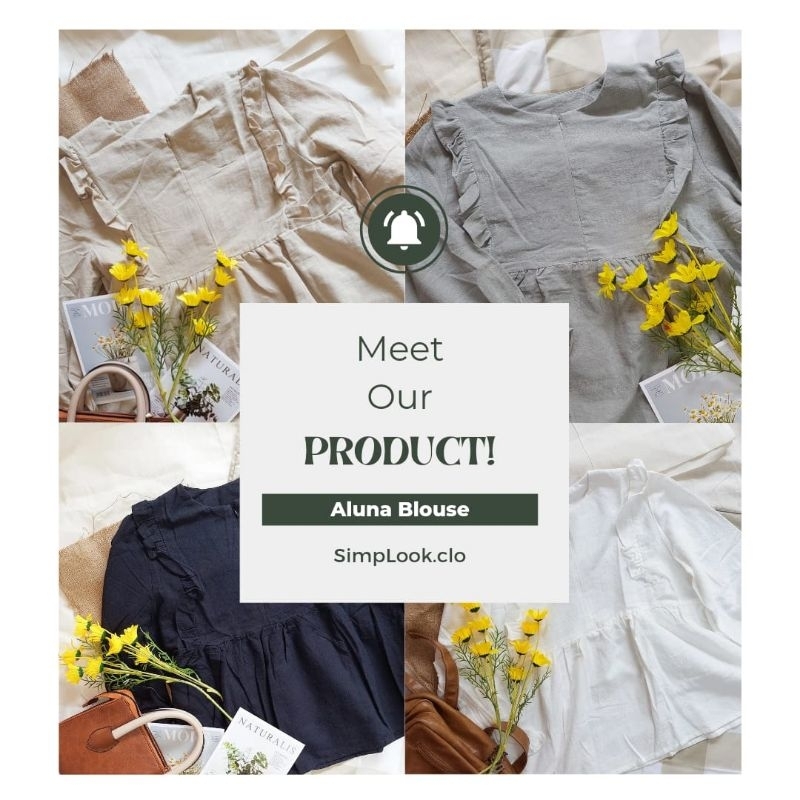Aluna Blouse / blouse linen rami / daily outfit / korean style