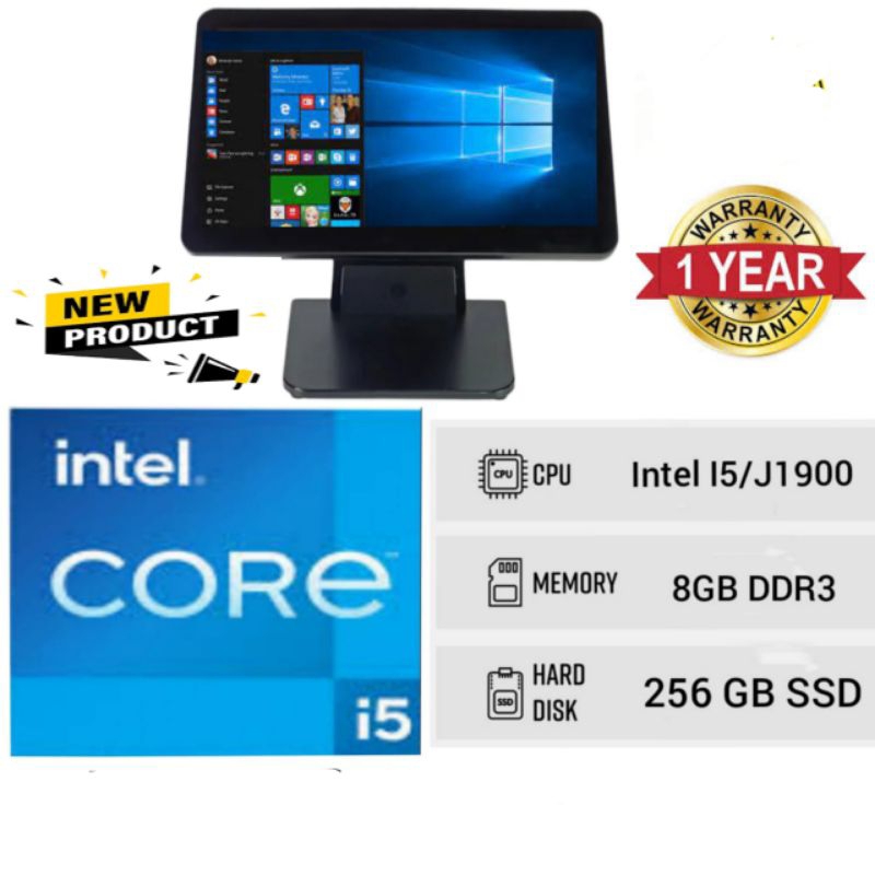 Mesin kasir PC All in One Core i5 RAM 8/256GB Touchscreen Win 10