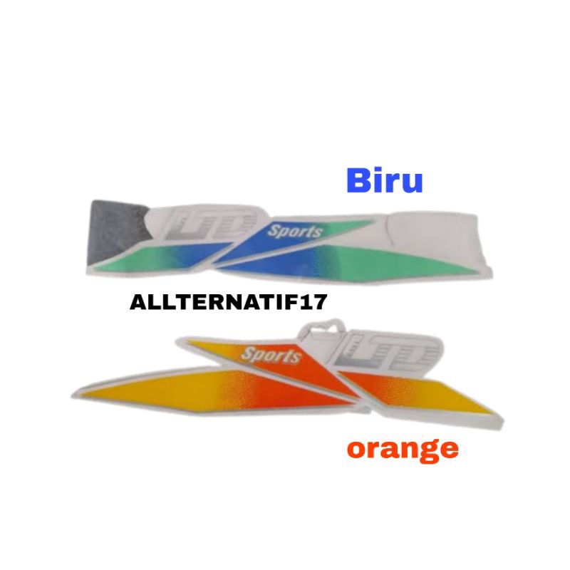 Stiker Helm khusus Ltd biru-orange ORI