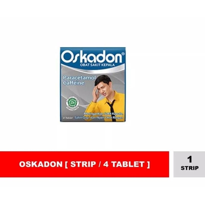 Oskadon Strip 4 Tablet - Pereda Sakit kepala dan Sakit Gigi